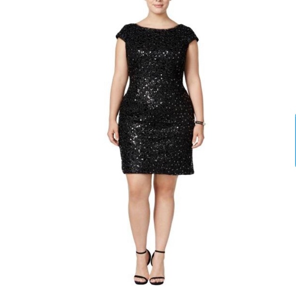Adrianna-Papell sequins cocktail plus size dress - Picture 8 of 15